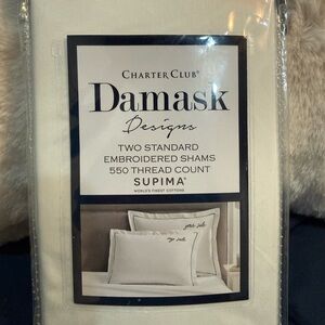 Charter Club Damask Supima Cotton Shams - White